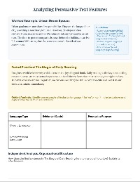 Analyzing Persuasive Language and Structure