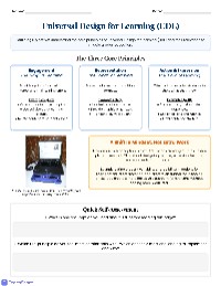 Universal Design for Learning Overview