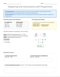Unit Conversions with Proportions