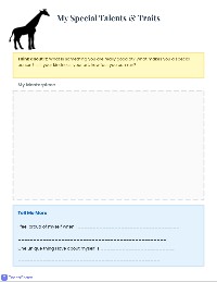 Giraffes Can't Dance Worksheet