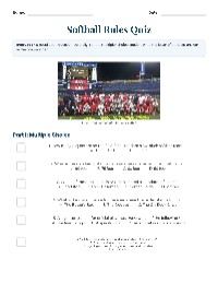 Softball Rules Overview