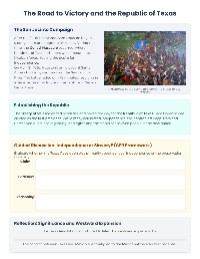Causes and Events of the Texas Revolution