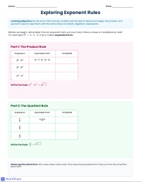Discovering Rules for Exponent Operations