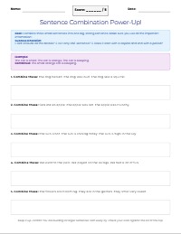 Sentence Combining Practice Worksheet