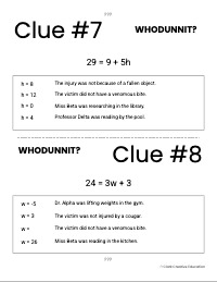 Murder Mystery Math: Solving Clues