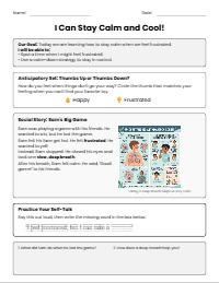 Staying Calm: My Social Story Lesson