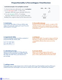 Proportional Relationships and Percentages Final Review