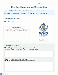 Design a Humanitarian Organization