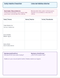 Bilingual Daily Executive Function Planner