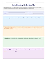 My Independent Daily Reading Reflection Slip