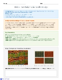 African Patterns in Textile Design