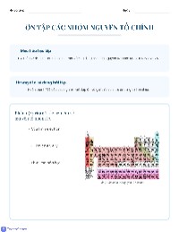 Ôn Tập Các Nhóm Nguyên Tố Chính