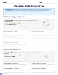 Workplace Skills Practice Worksheet