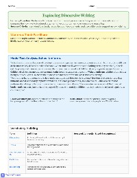Discursive Article Writing Workshop
