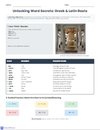 Unlocking Words: Greek and Latin Roots