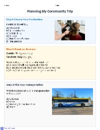 Transportation Planning Worksheet