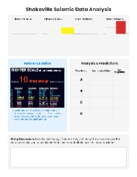 Shakeville Seismic Study Overview