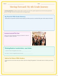 Fifth Grade End-of-Year Reflective Writing Journal
