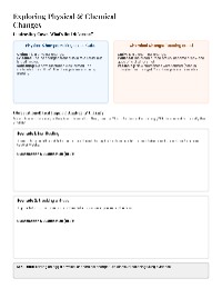 Review of Matter Properties and Changes