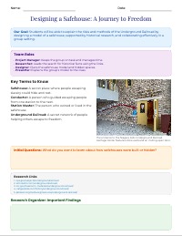 Underground Railroad Safehouse Group Project Packet