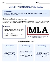MLA In-Text Citations Overview