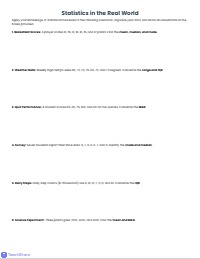 Measures of Center and Variability Review