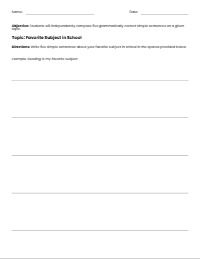 Mastering Simple Sentences: A Writing Practice Series