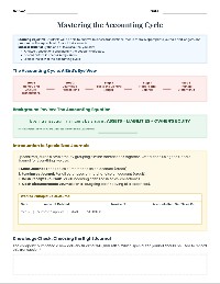 Accounting Cycle and Financial Statements