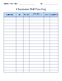 Hall Pass Management Log