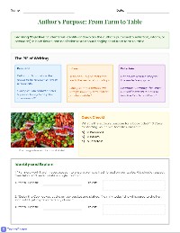 Farm to Table Author's Purpose