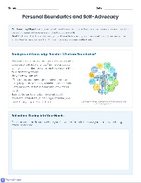 Personal Boundaries Worksheet