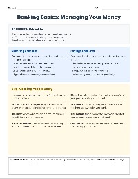Banking Basics Worksheet