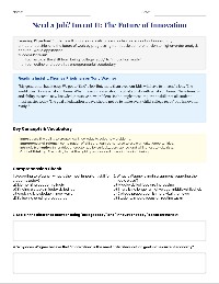 Innovation and Critical Thinking Worksheet