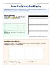 Introduction to Spreadsheet Basics