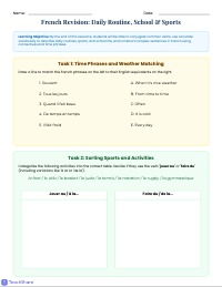 Year 7 French End of Year Revision