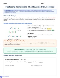 Mastering the Art of Factoring Trinomials