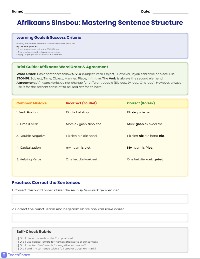 Afrikaans Sentence Structure Practice