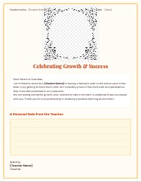 Positive Parent Communication Letter Template