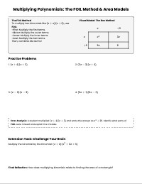 Algebra Skills: Equations and Polynomial Study Guide