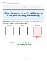 IXL Help-Seeking Support Visual Aid