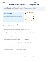 Civics Syllabus Scavenger Hunt
