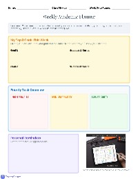 Student Weekly Work Plan