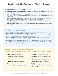 Word Journal Vocabulary Mastery