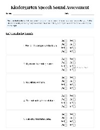Kindergarten Speech Sound Assessment Guide