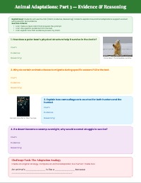 Mastering Informational Text: Animal Survival Skills