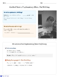 Guided Notes on Explanatory Writing