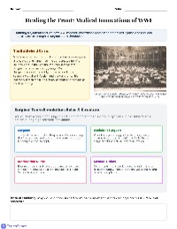 Medical Innovations of WWI