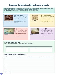 European Colonization Analysis