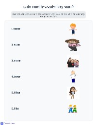 Latin Family Vocabulary Matching