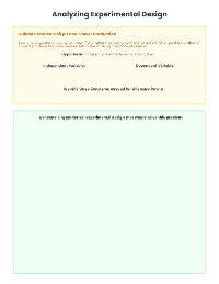 Fundamentals of Experimental Design